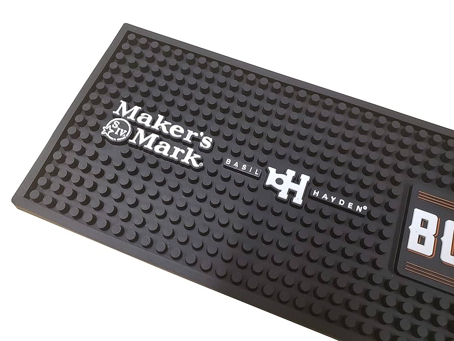 Fleischmann's Gin バーマット Amazon.com: Bourbon Legends Bar Mat Spill Rail Officially